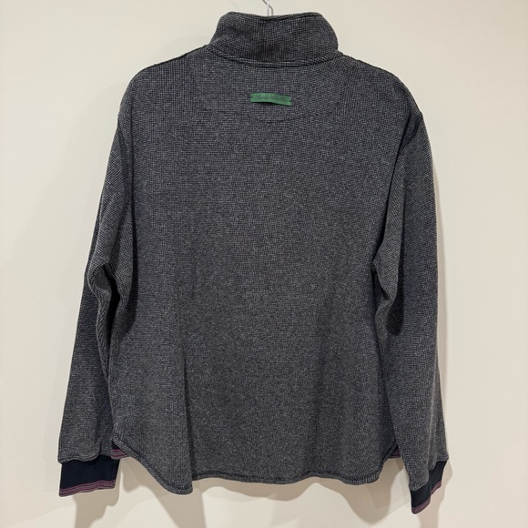 Robert Graham long sleeve grey quarter zip sweater pullover shirt size large - Picture 5 of 6